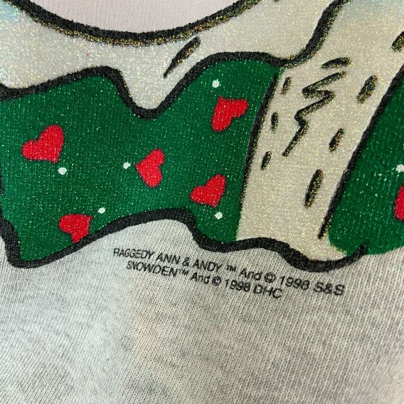 Sweatshirt Novelty Kitsch sz XL Raggedy Ann and Andy Vintage Hand in Hand - Picture 4 of 15